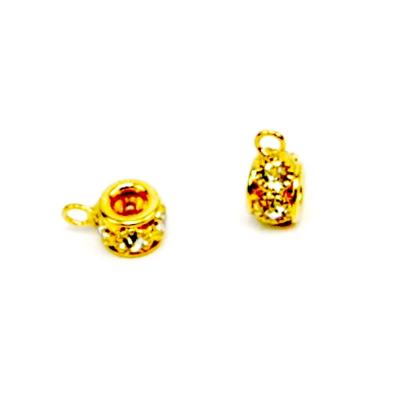 Art.11355 Rondel Con Piedra Y Arito 8mm 6pz