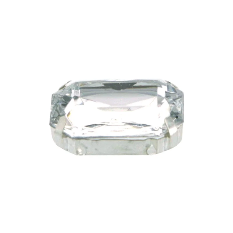 Art.11231 Piedra Acrílica Con Casquillo Rectangular 10x14mm 24pz