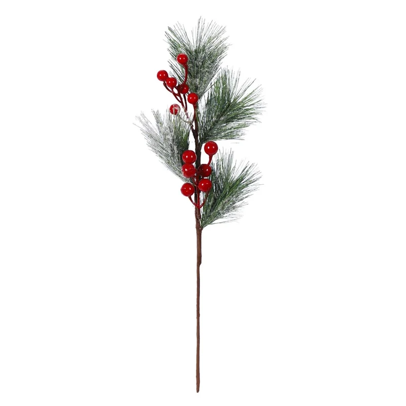 Art.5022 Vara Pino Nevado Con Cerezas 48cm 1pz