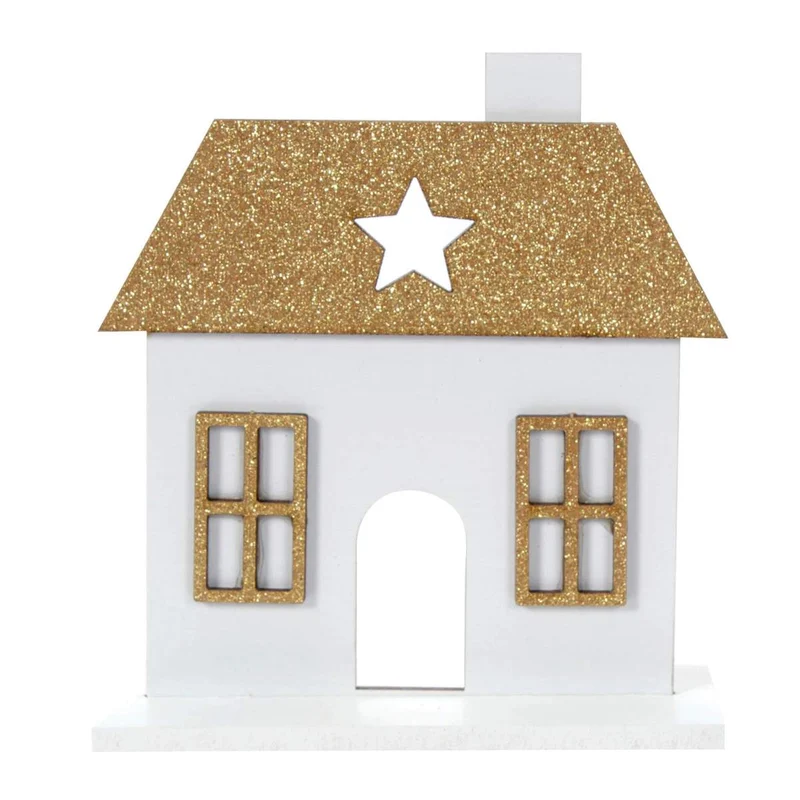 Art.5327 Casita Blanca Con Base Grande 12x11.5x4.5cm 1pz