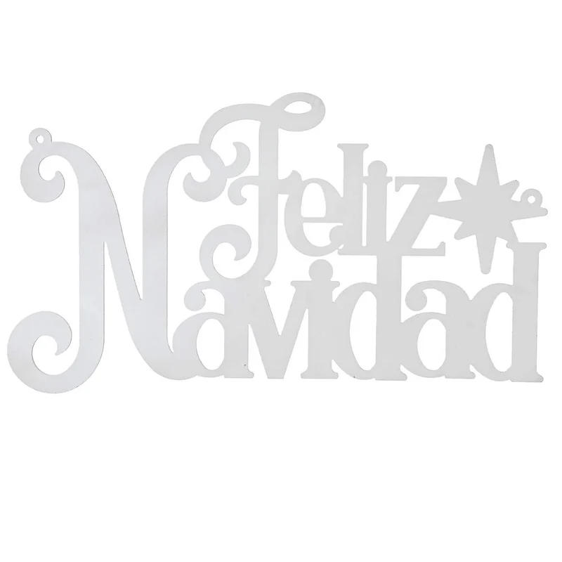 Art.5324 Letrero Feliz Navidad Grande Blanco 40x70cm 1pz