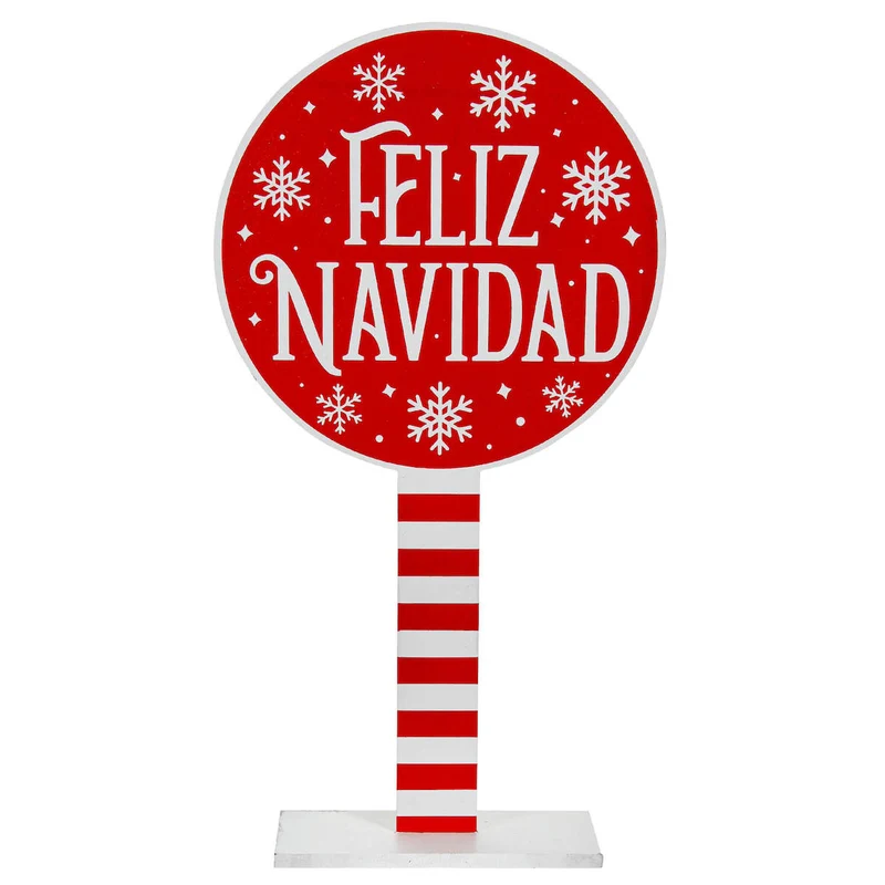 Art.5303 Letrero A Color Feliz Navidad Con Base Grande 50x26.5x8.5cm 1pz
