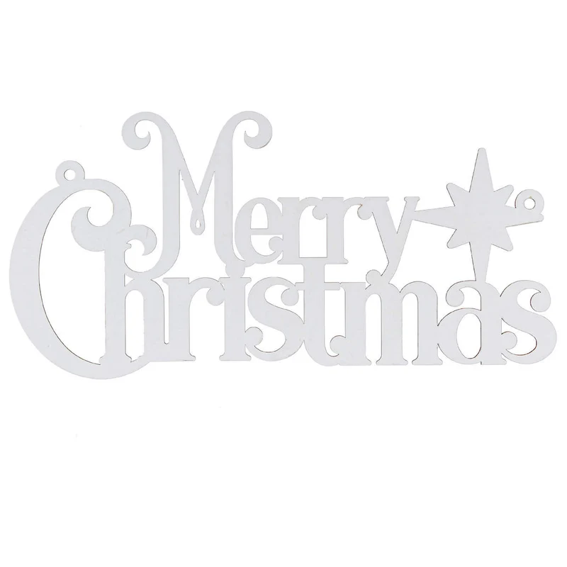 Art.5301 Letrero Navidad Blanco Mediano 25x50cm 1pz