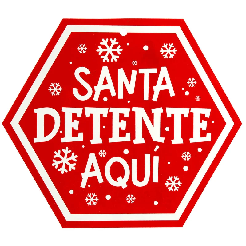 Art.5264 Letrero Santa Detente Grande 30x34.5cm 1pz