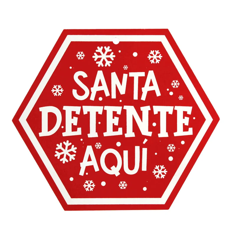 Art.5232 Letrero Santa Detente Mediano Color 25x28.5cm 1pz