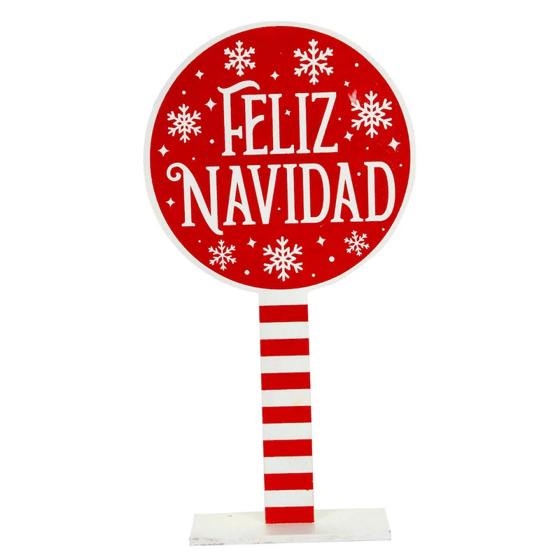 Art.5207 Letrero Navidad Con Base De Color 30x16x5cm 1pz