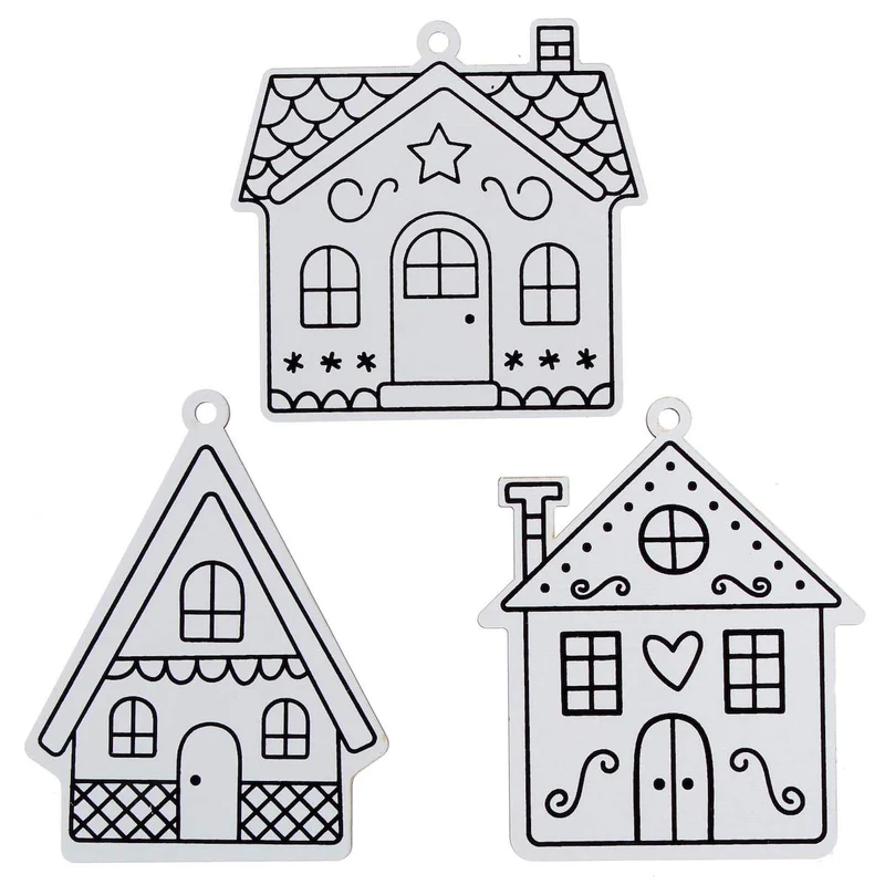Art.5199 Casitas Navideña De Color 14x13cm 3pz