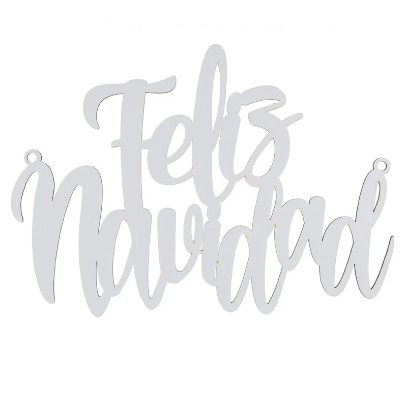 Art.5194 Letrero Navidad Clásico Blanco Chico 21x30cm 1pz