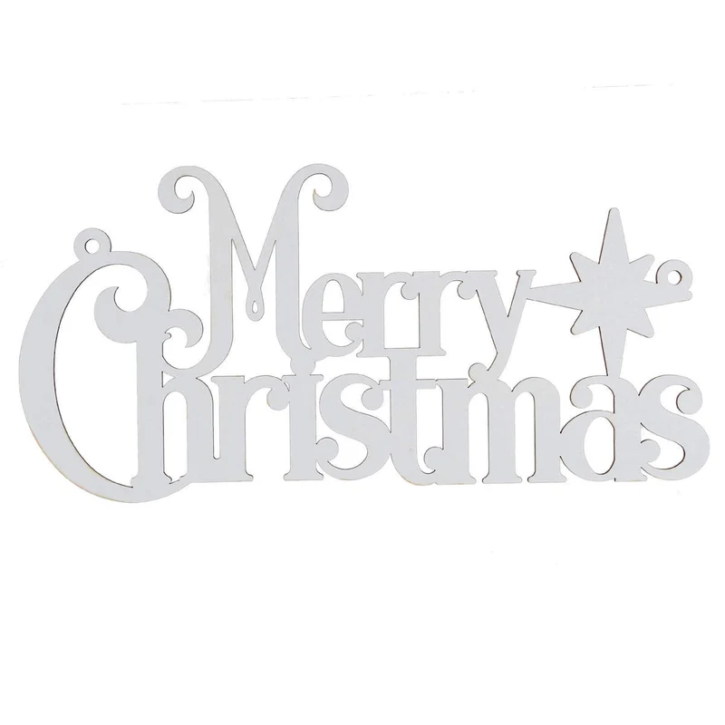Art.5190 Letrero Navidad Blanco Chico 15x30cm 1pz