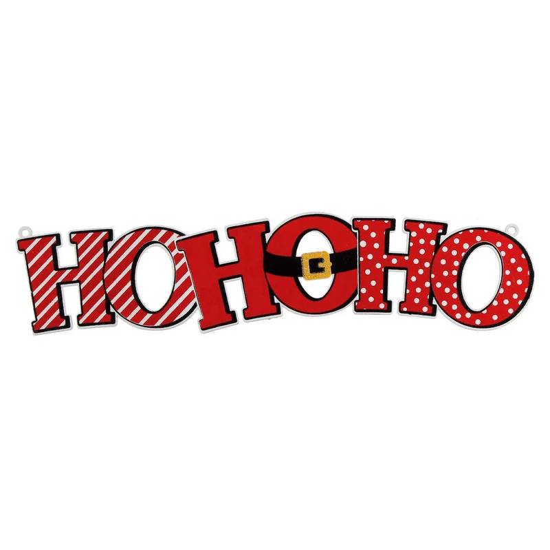 Art.5180 Letrero HoHoHo A Color 9x38cm 1pz