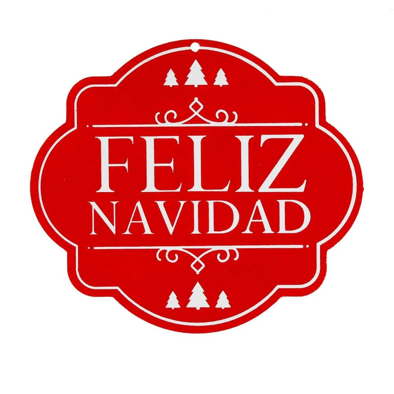 Art.5151 Letrero Feliz Navidad Pino Color 18x20.5cm 1pz
