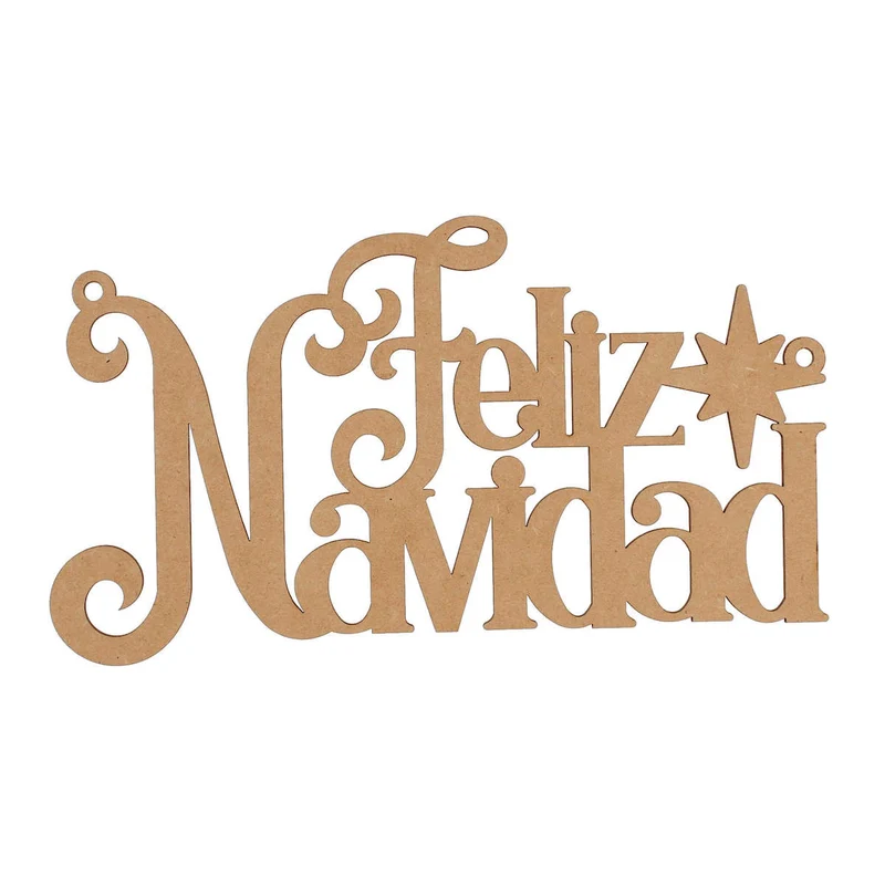 Art.5124 Letrero Chico Natural Navidad 14x30cm 1pz