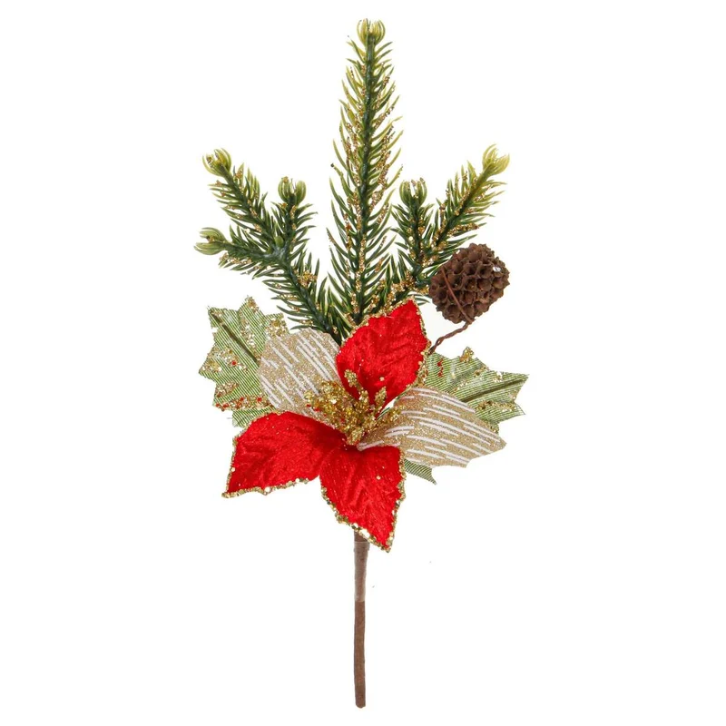 Art.4867 Pick Nochebuena Con Pino 19cm 1pz