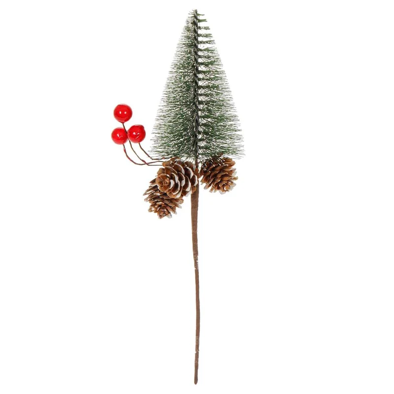Art.4821 Pick Pino Adornos Piñas/Cerezas 25cm 1pz