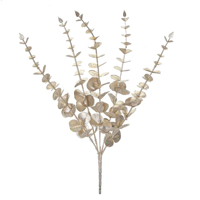 Art.4719 Ramo De Eucalipto Metálico 36cm 1pz