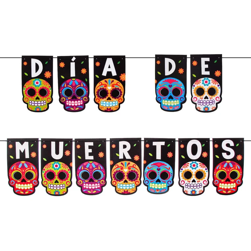 Art.5999 Banderín Muertos x12 20.5x11cm 2m 1pz