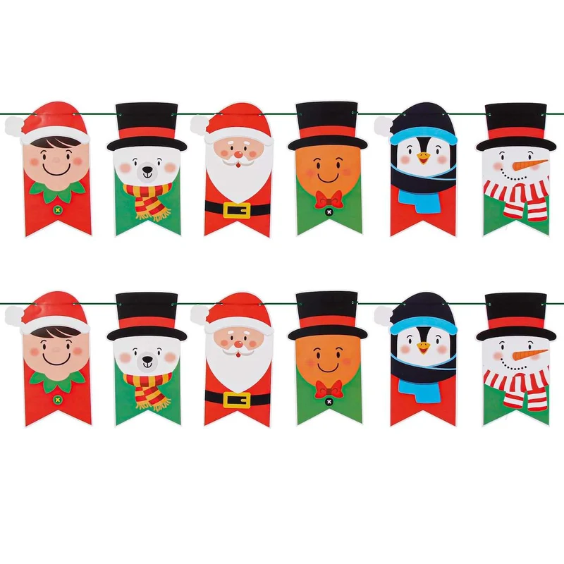 Art.5847 Banderín Personaje Navidad x12 20.5x15cm 3m 1pz