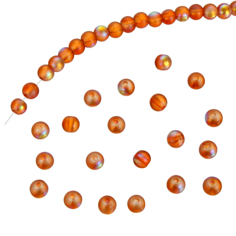 Art.2641 Cuenta Cristal Mate Colores AB 6mm Hilo 41cm (Aprox 70pz)