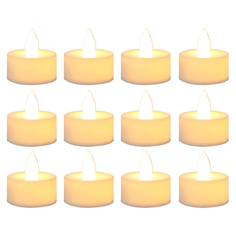Art.2502 Mini Velas Led (Cada Pieza Incluye 3 baterias Reemplazables) 3.5x3.5cm 12pz