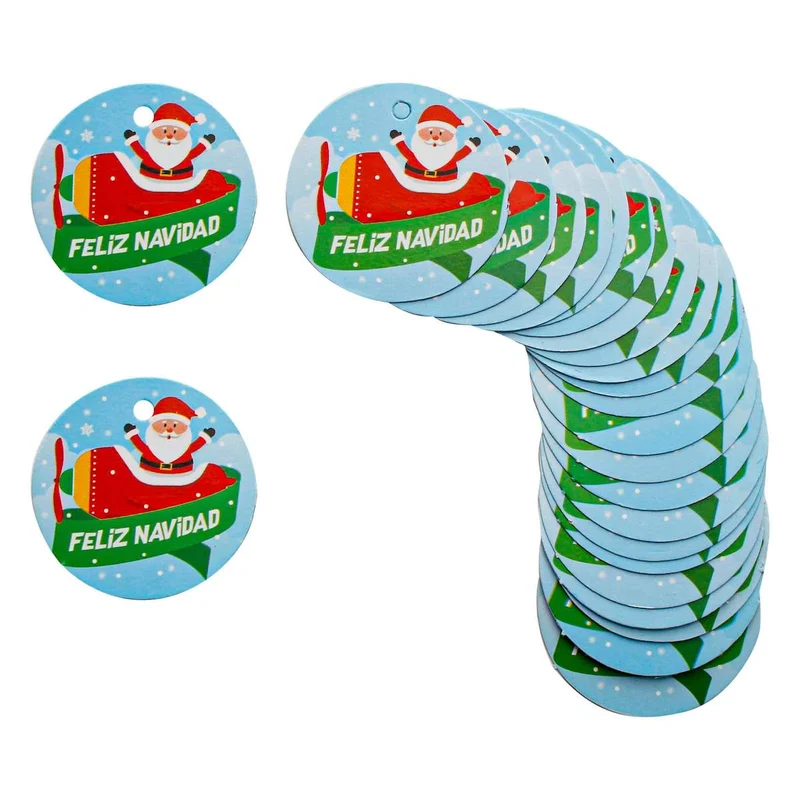 Art.5797 Tarjeta Redonda Navidad 4x4cm 24pz