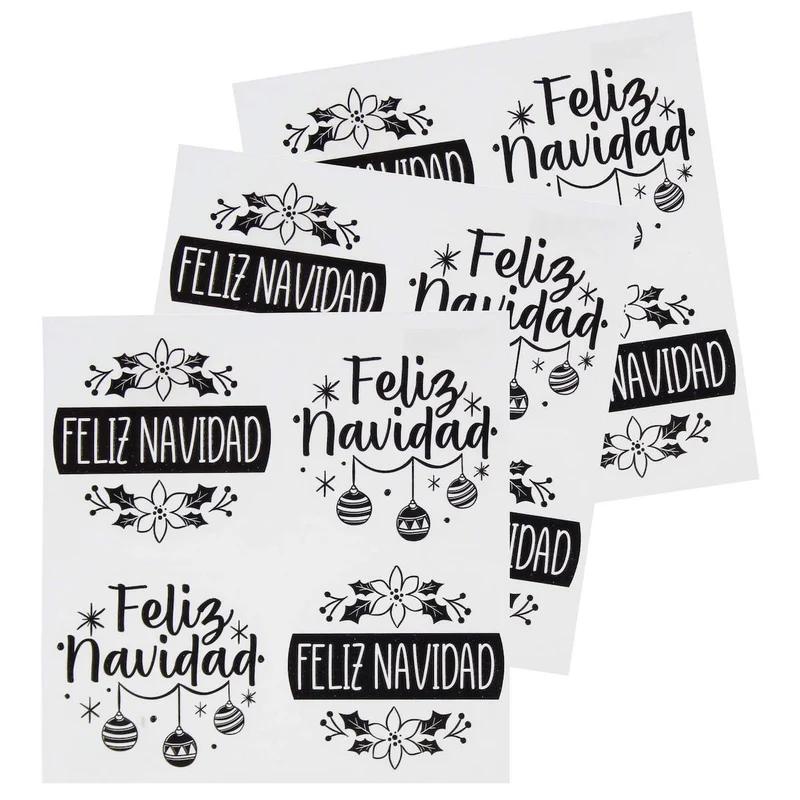 Art.5760 Calcomanía Navidad Transparente 4.5x4.5cm 12pz