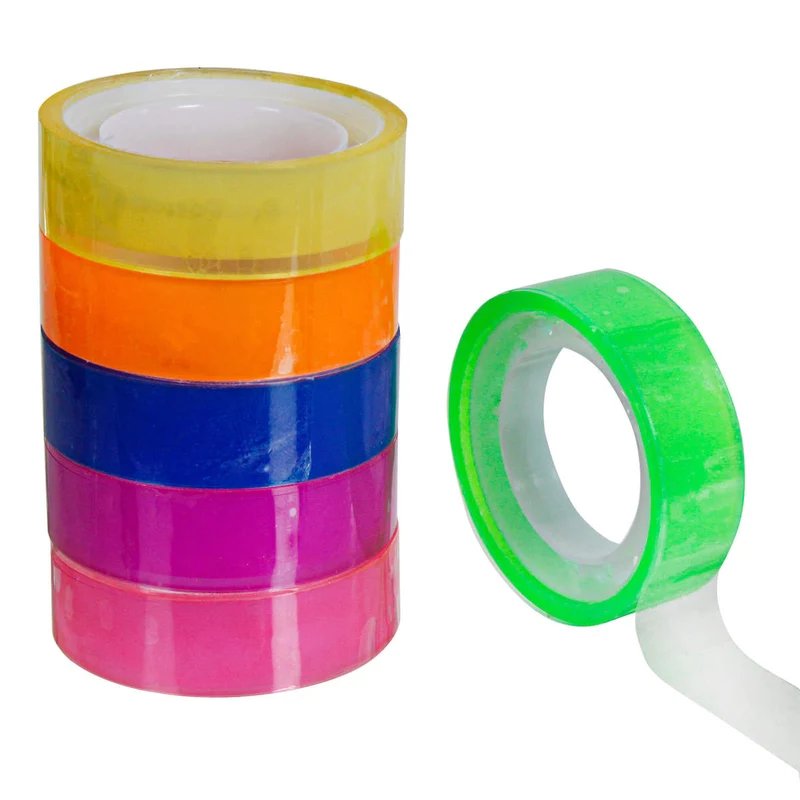Art.5563 Cinta Adhesiva Color Neón 1cm (6 rollos) 1pz