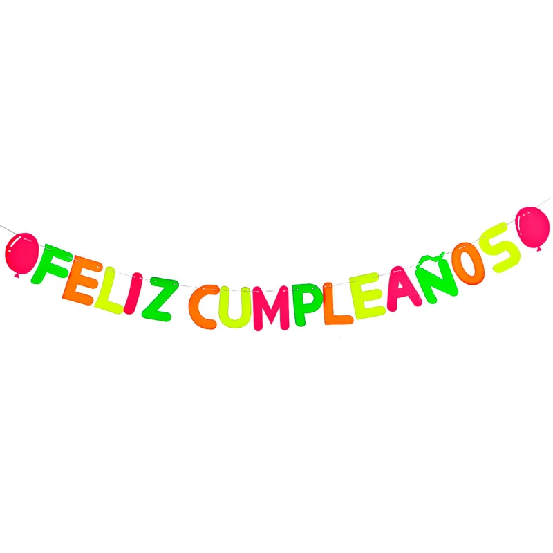 Art.5498 Guía Feliz Cumpleaños Neón 15x11cm 2m 1pz