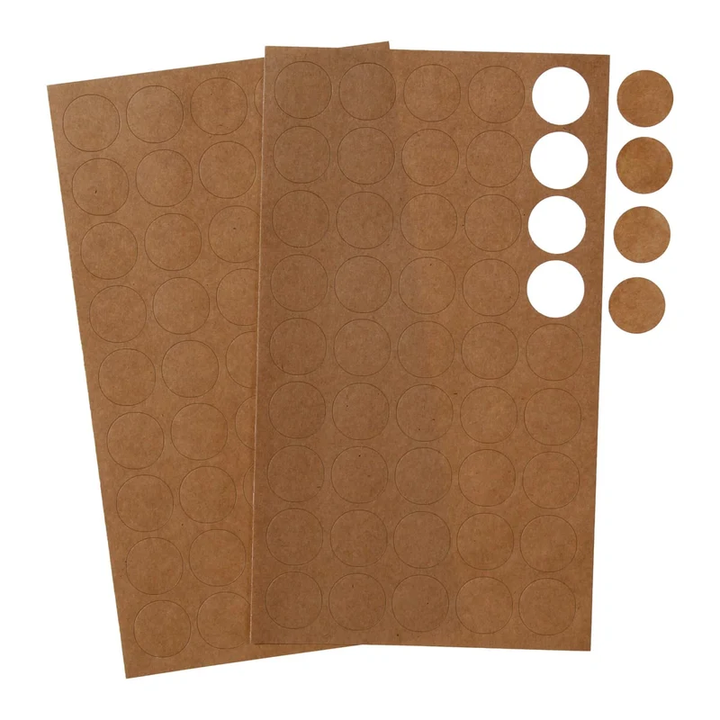 Art.5462 Calcomanía kraft Circular 1.9cm 90pz