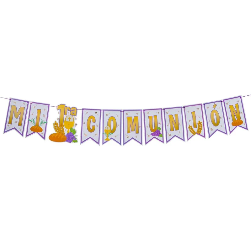 Art.6758 Guía Banderín 1ra Comunión 22x11cm 2m 1pz