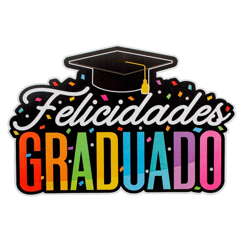 Art.6635 Letrero Felicidades Graduado 45x68cm 1pz