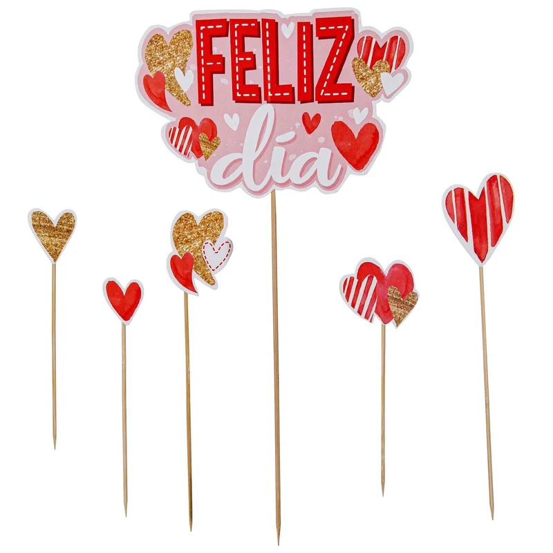 Art.6547 Adorno Pick Feliz Día 6pz