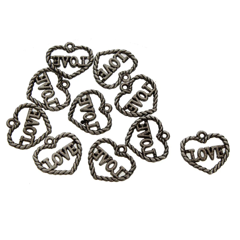 Art.6490 Dije Corazon Love 14x15mm 10pz