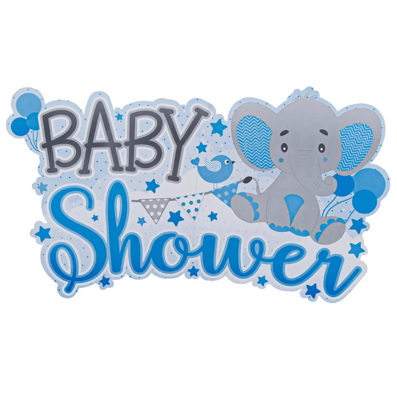 Art.6486 Letrero Baby Shower Elefante 40x68cm 1pz