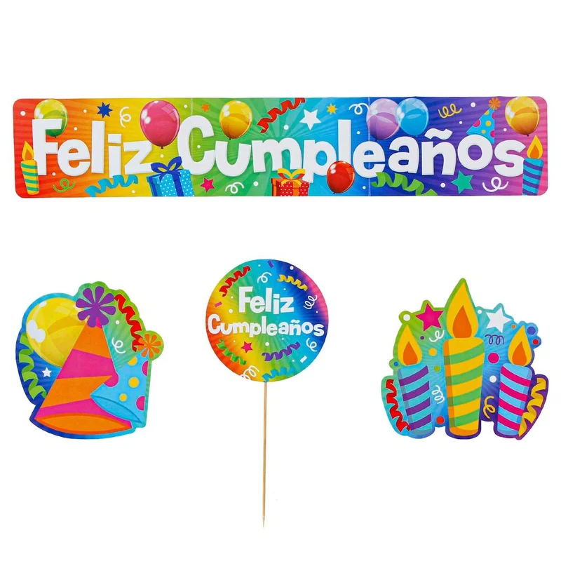 Art.6459 Kit Chico Adorno Cumpleaños 4pz