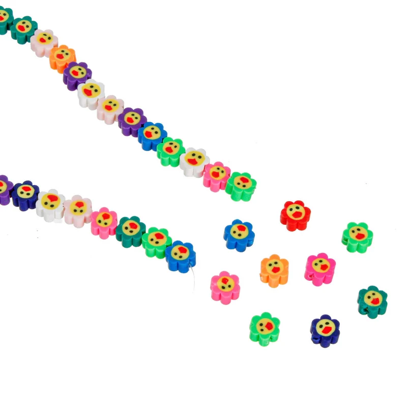 Art.6176 Cuentas Flor Feliz 10mm Hilo 40cm (Aprox 43pz)