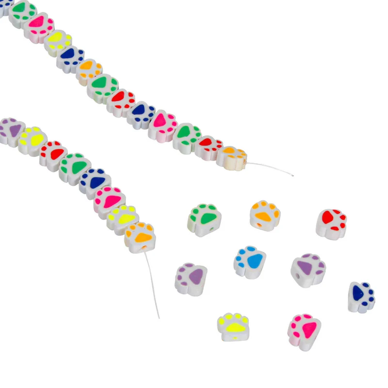 Art.6175 Cuentas Huella 10mm Hilo 40cm (Aprox 45pz)