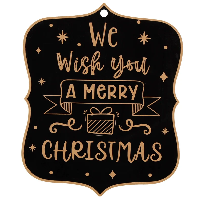 Art.10833 Letrero Navidad Negro 45x34.5x9cm 1pz