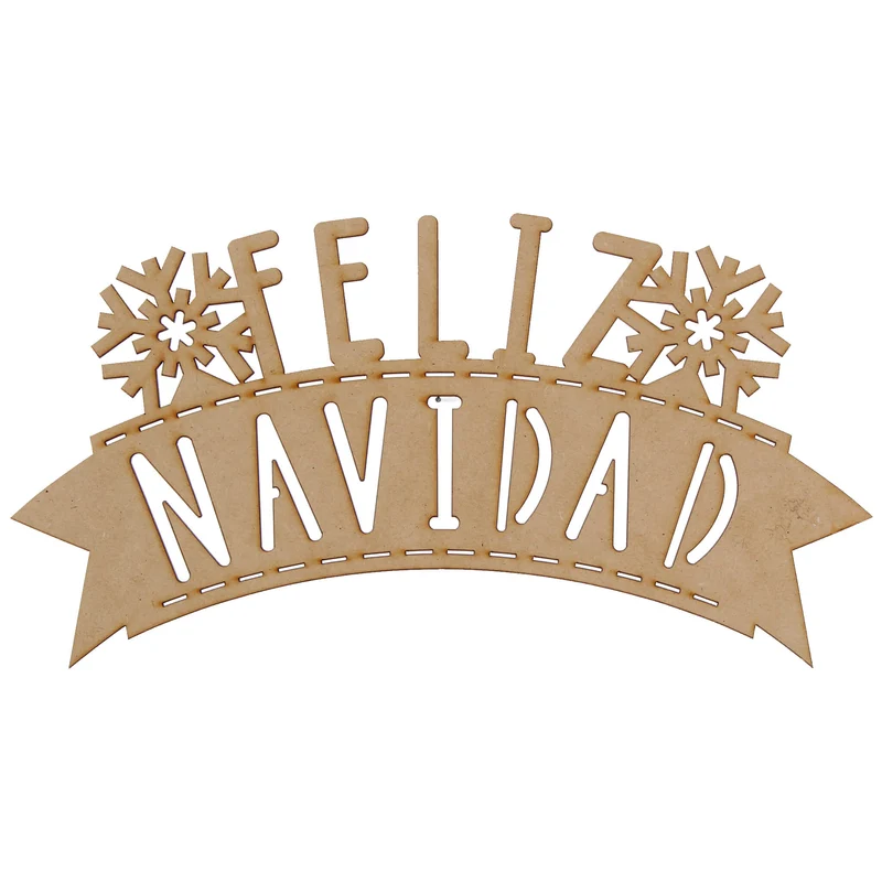 Art.10792 Letrero Feliz Navidad Copo 16x30cm 1pz