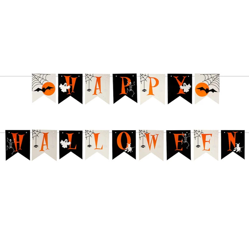 Art.1021 Banderín Happy Halloween 18.5x15cm 5m 1pz