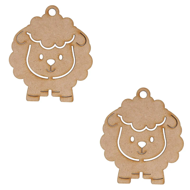 Art.9720 Llavero Borreguito Mdf 6cm 2pzas