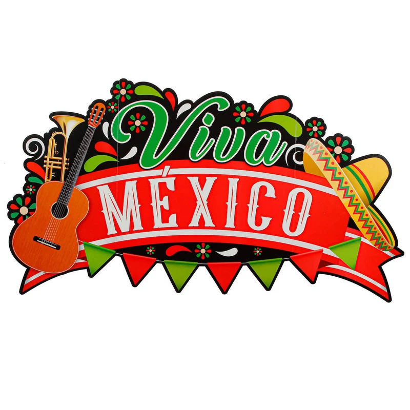 Art.8472 Letrero Viva México 48x88cm 1pz