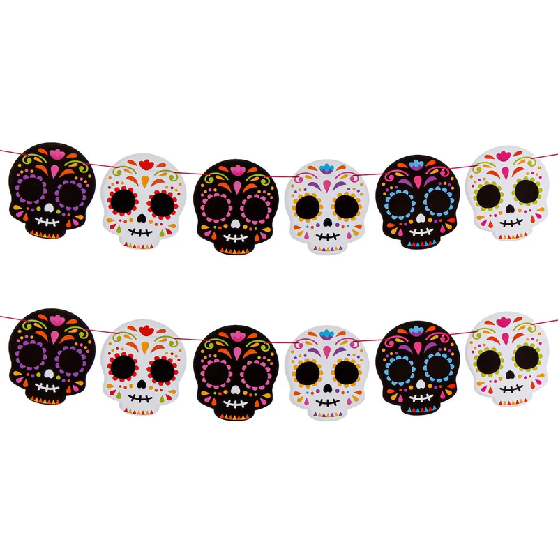 Art.8323 Guía Banderín Calaveras 16x18cm 12pz