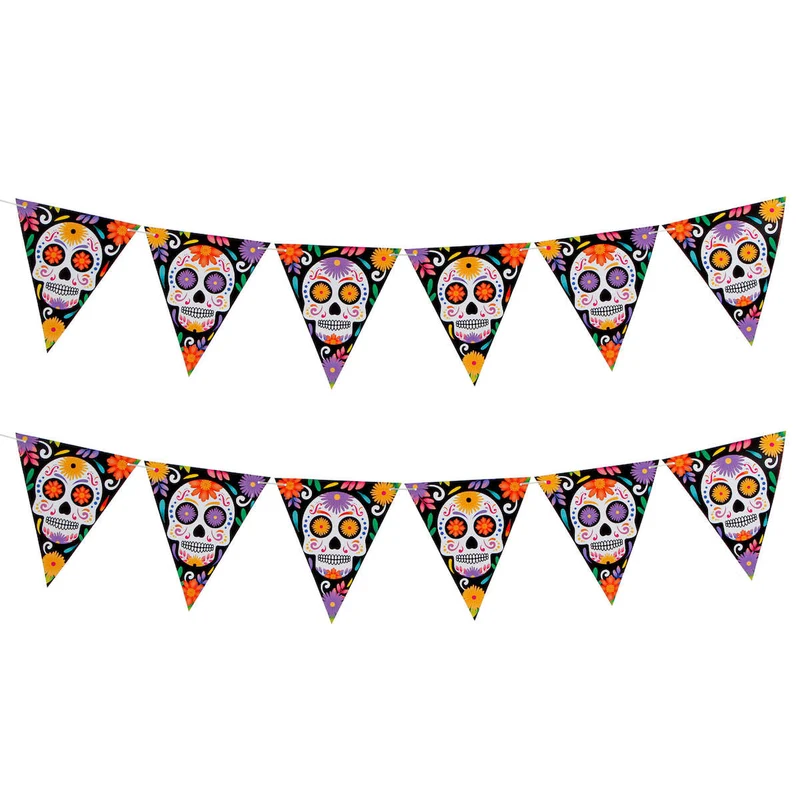 Art.8322 Banderín Calaveras x12 21x18cm (Aprox 3m) 1pz