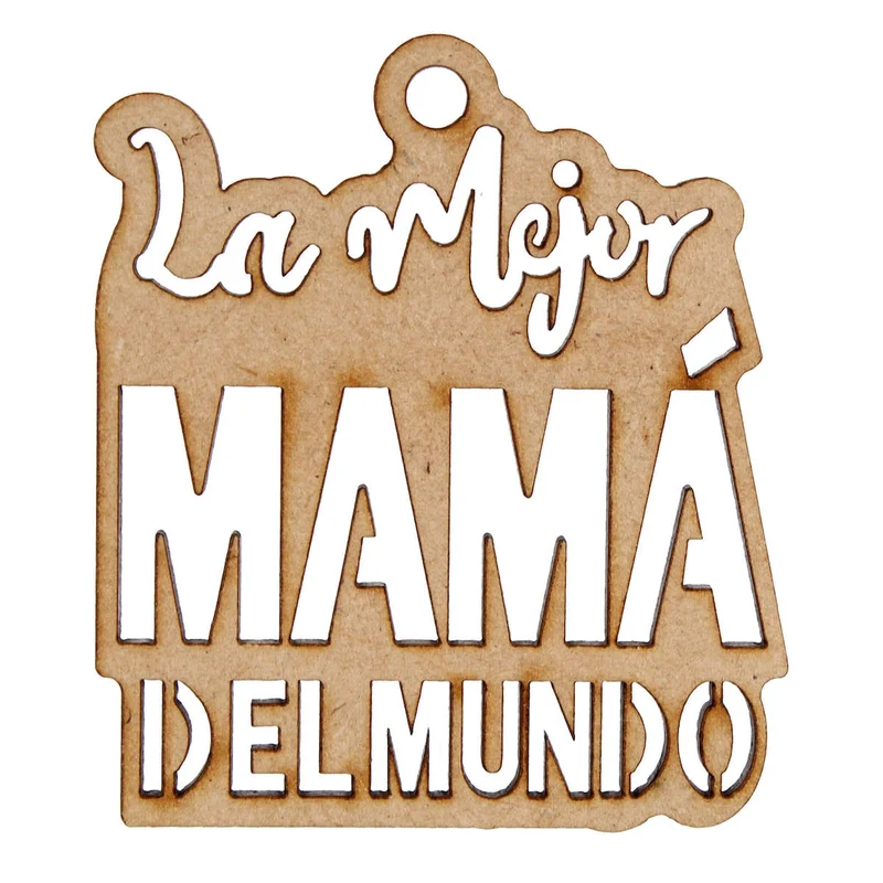 Art.6093 Llavero La Mejor Mamá 5x5.7cm 2pz