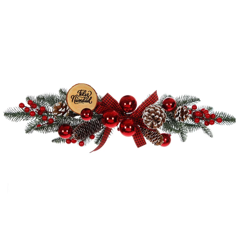 Art.1476 Centro De Mesa Pino, Decorada 58cm 1pz