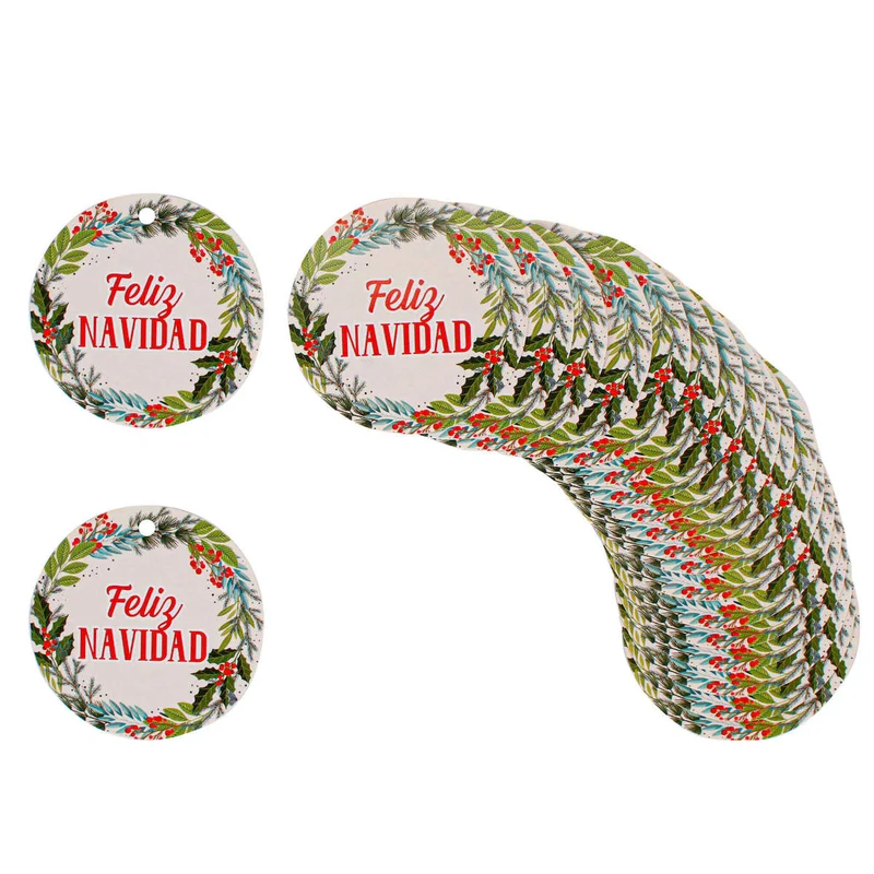 Art.8266 Tarjeta Navidad Redonda 5cm 20pz