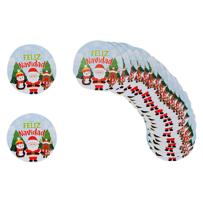 Art.8265 Tarjeta Navidad Redonda 4cm 24pz