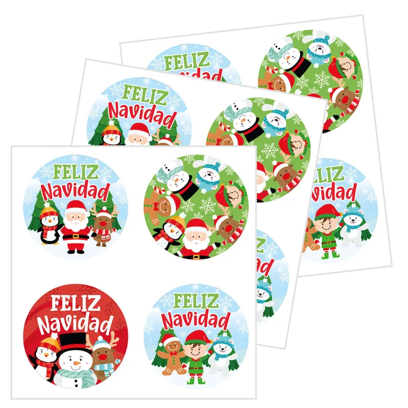 Art.8238 Calcomanía Círculo Navidad 4.5cm 12pz