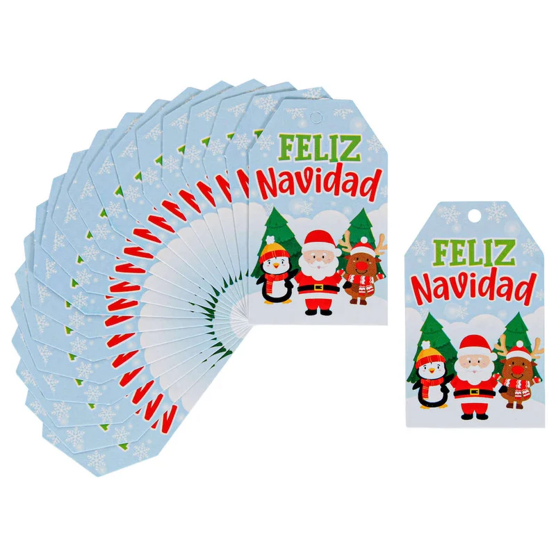 Art.8251 Tarjeta Rectangular Feliz Navidad 6.5x4cm 20pz
