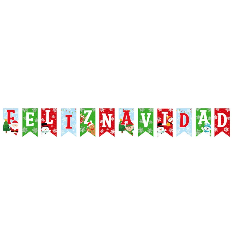 Art.8226 Banderín Feliz Navidad 20x11cm 12pz